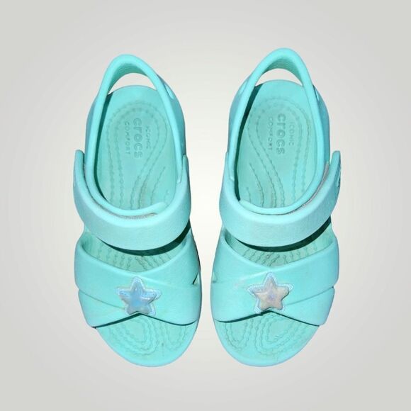 Crocs green open toe sandal size C9 - Picture 5 of 7